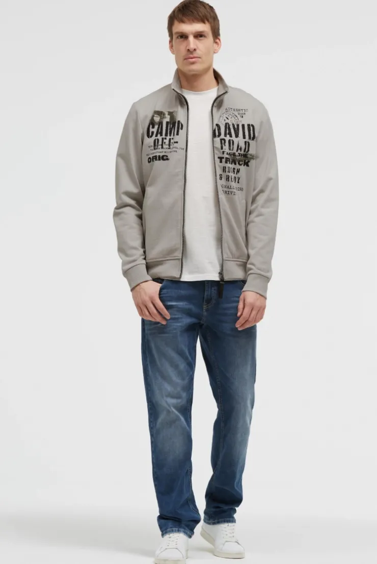 Sweatjacke mit Label Print shadow