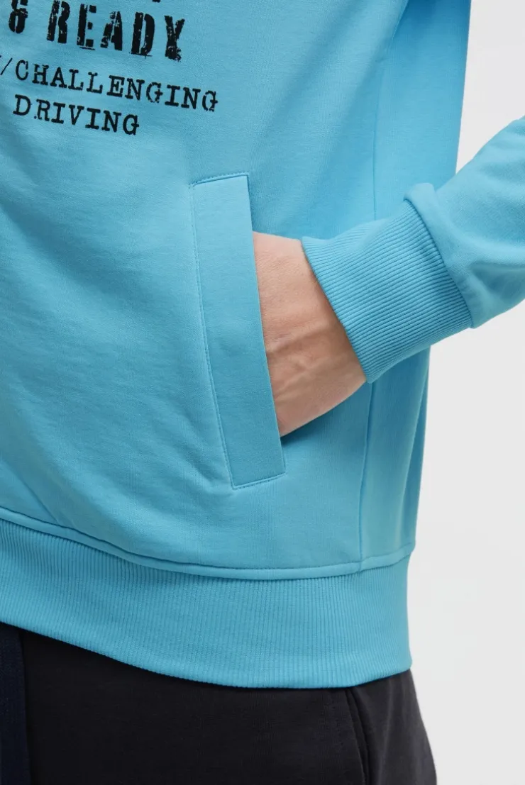 Sweatjacke mit Label Print summer aqua