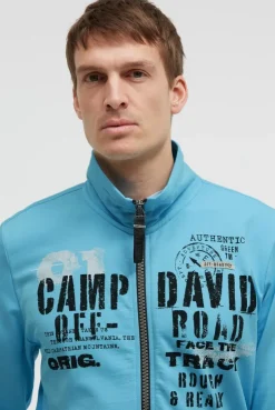 Sweatjacke mit Label Print summer aqua