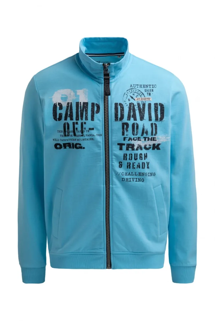 Sweatjacke mit Label Print summer aqua
