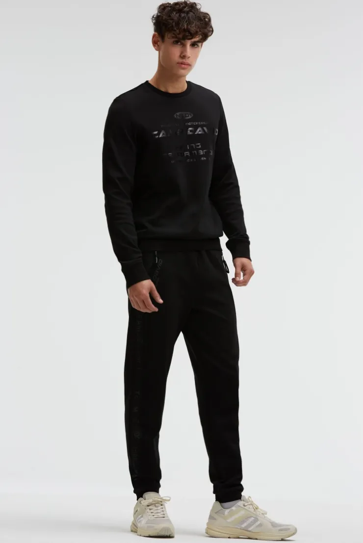 Sweatshirt aus Interlock mit Folienprint black