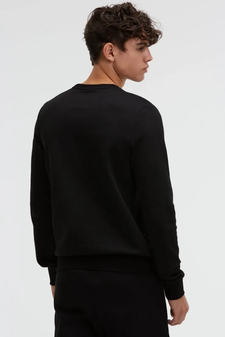 Sweatshirt aus Interlock mit Folienprint black
