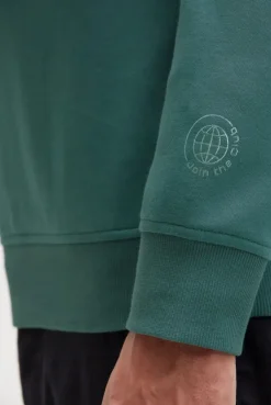 Sweatshirt aus Interlock mit Folienprint petrol green