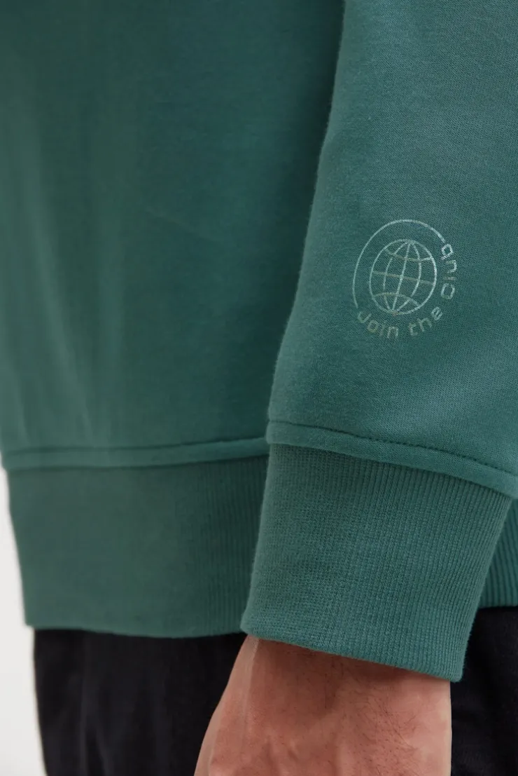 Sweatshirt aus Interlock mit Folienprint petrol green