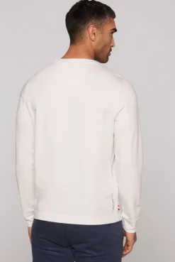 Sweatshirt mit Label Print ivory