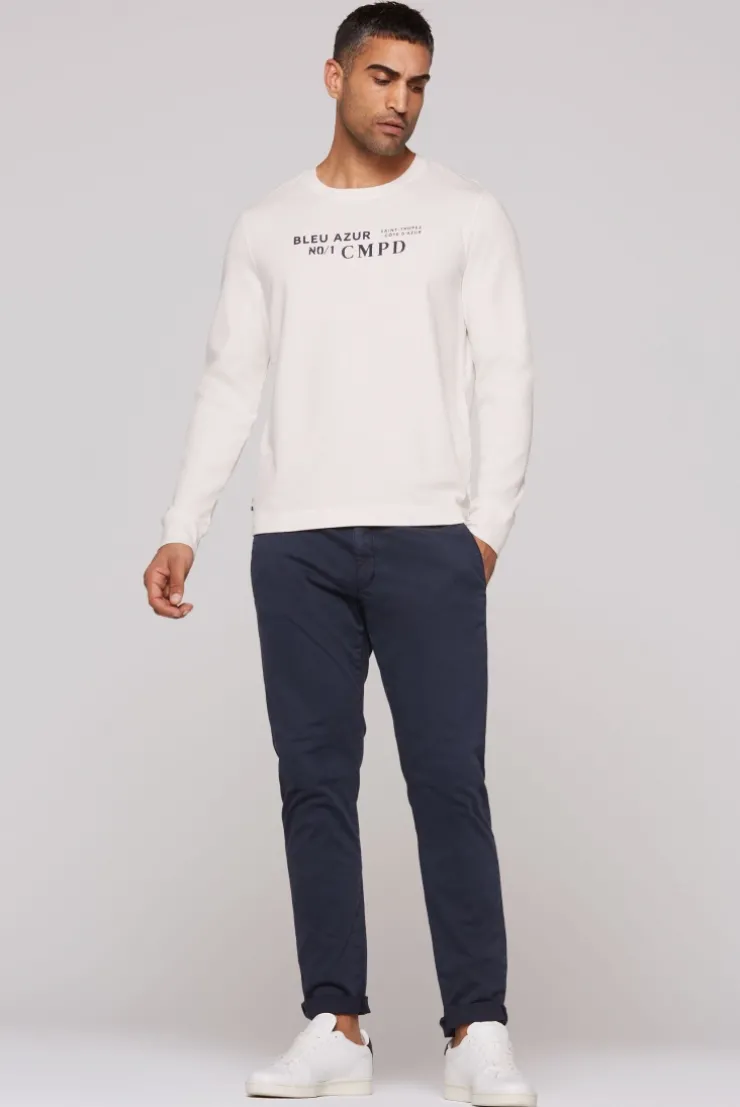 Sweatshirt mit Label Print ivory
