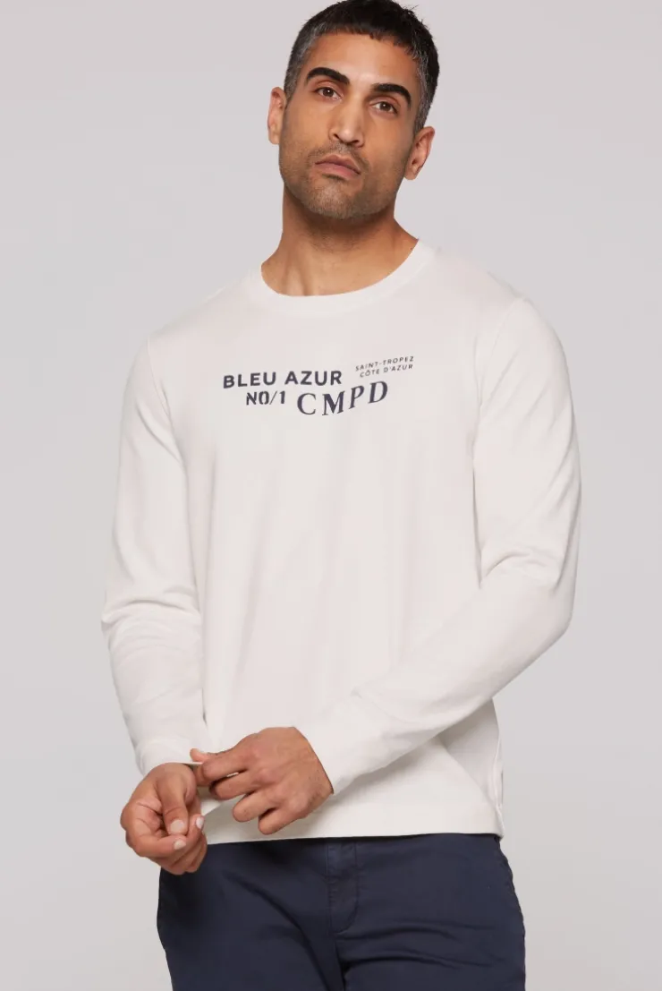 Sweatshirt mit Label Print ivory