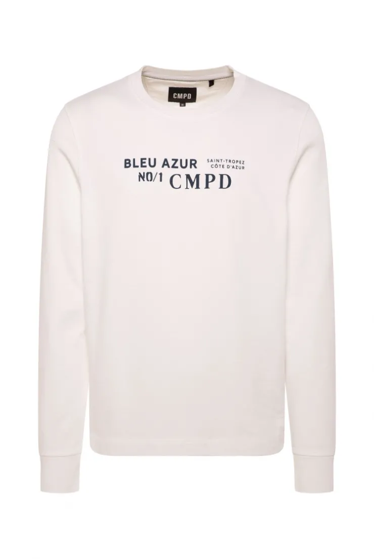 Sweatshirt mit Label Print ivory