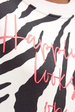 Sweatshirt mit Zebra-All-Over-Print opticwhite