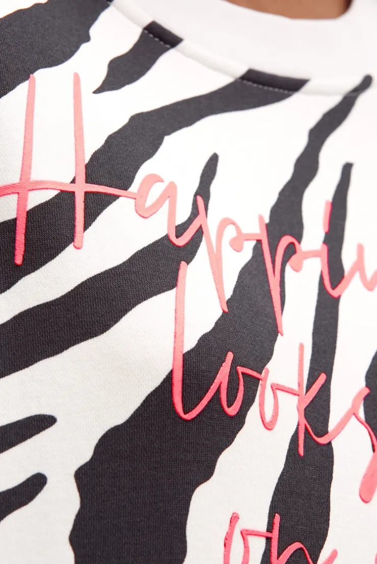 Sweatshirt mit Zebra-All-Over-Print opticwhite