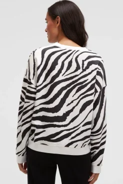 Sweatshirt mit Zebra-All-Over-Print opticwhite