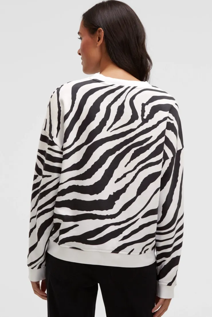 Sweatshirt mit Zebra-All-Over-Print opticwhite