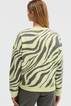 Sweatshirt mit Zebra-All-Over-Print vivid lemon