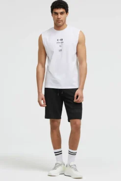 Sweatshorts mit Label Print black