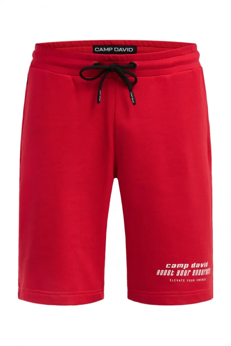 Sweatshorts mit Label Print energy red