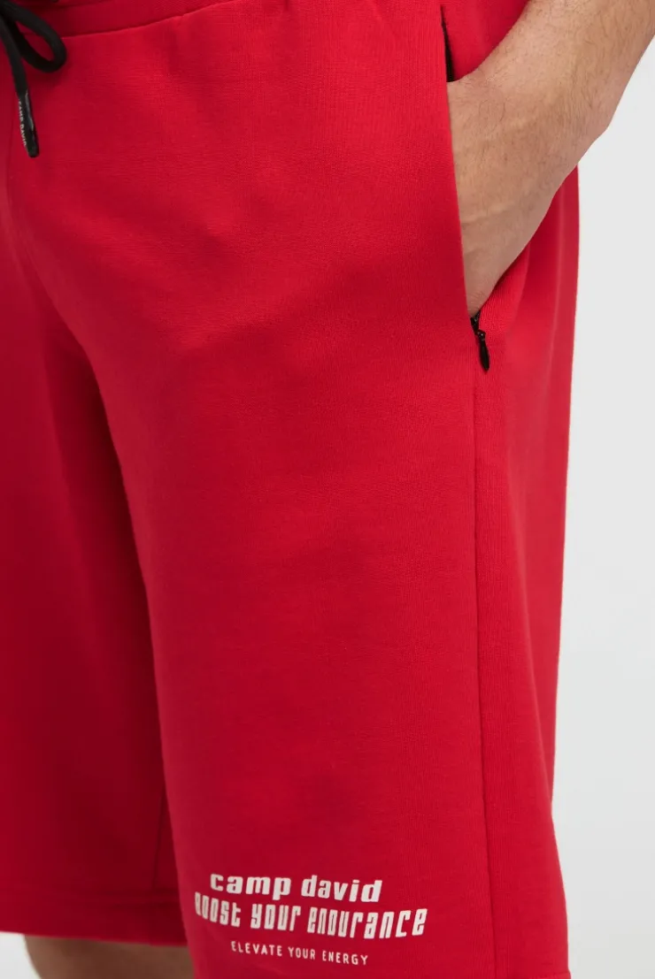 Sweatshorts mit Label Print energy red