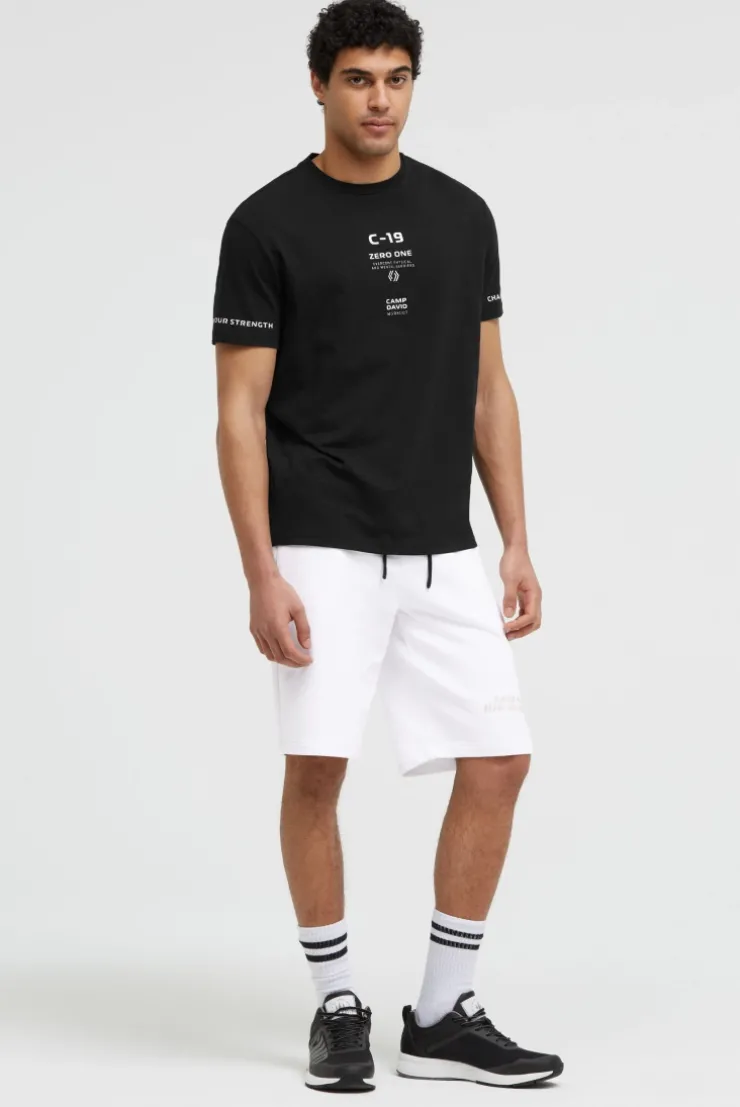Sweatshorts mit Label Print opticwhite