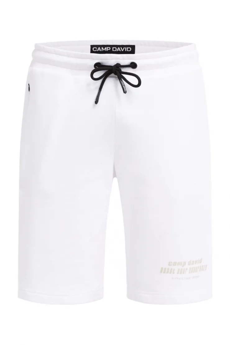 Sweatshorts mit Label Print opticwhite