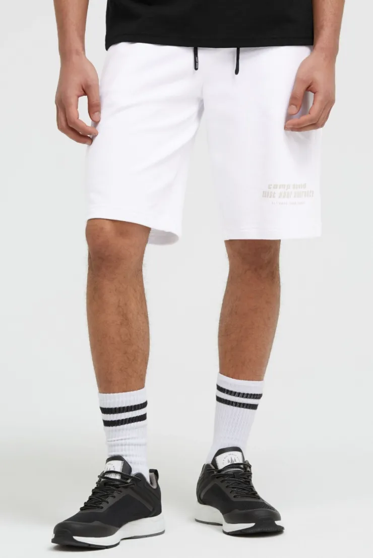 Sweatshorts mit Label Print opticwhite