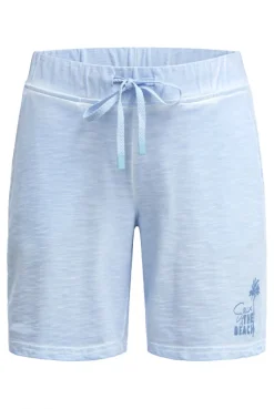 Sweatshorts Oil Dyed mit Label Print soft ocean | XXL