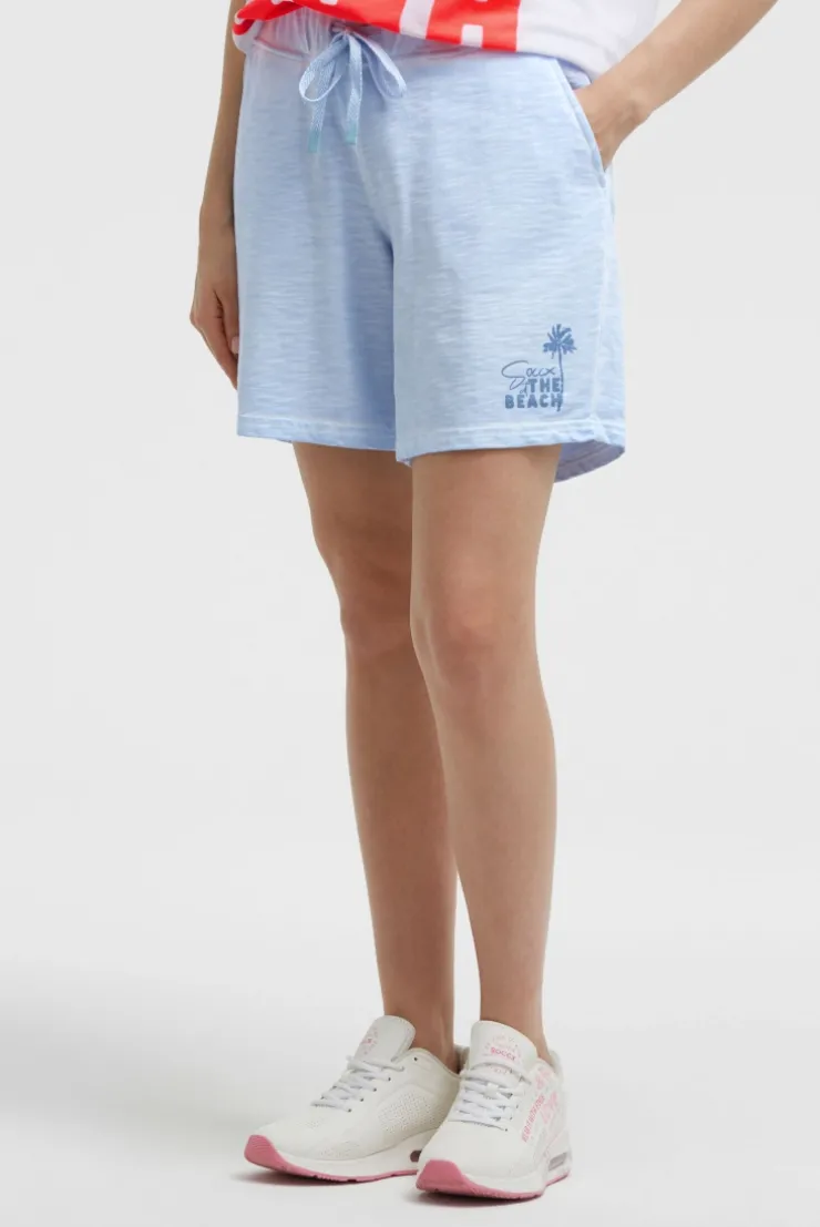 Sweatshorts Oil Dyed mit Label Print soft ocean | XXL