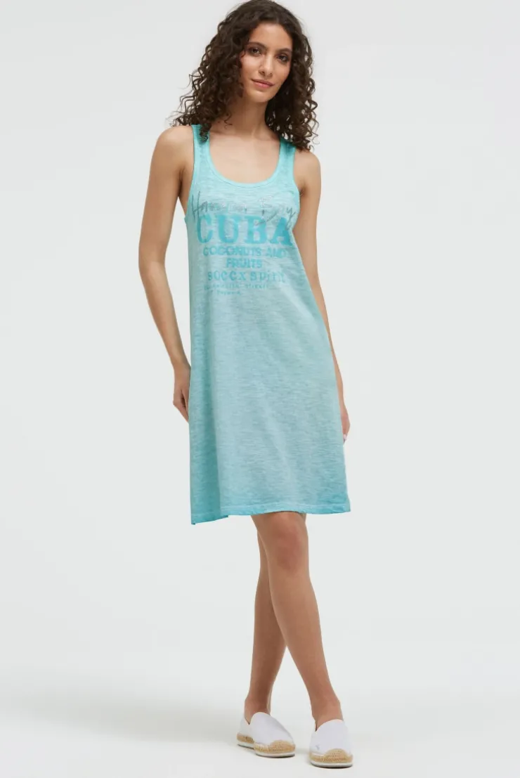 Tanktop-Kleid mit Glitter Print aqua splash