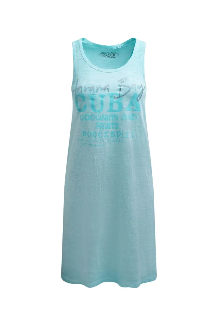 Tanktop-Kleid mit Glitter Print aqua splash