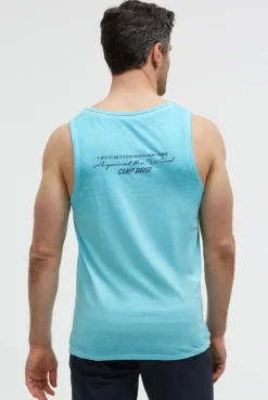 Tanktop mit Ausbrenner-Effekten und Prints aqua