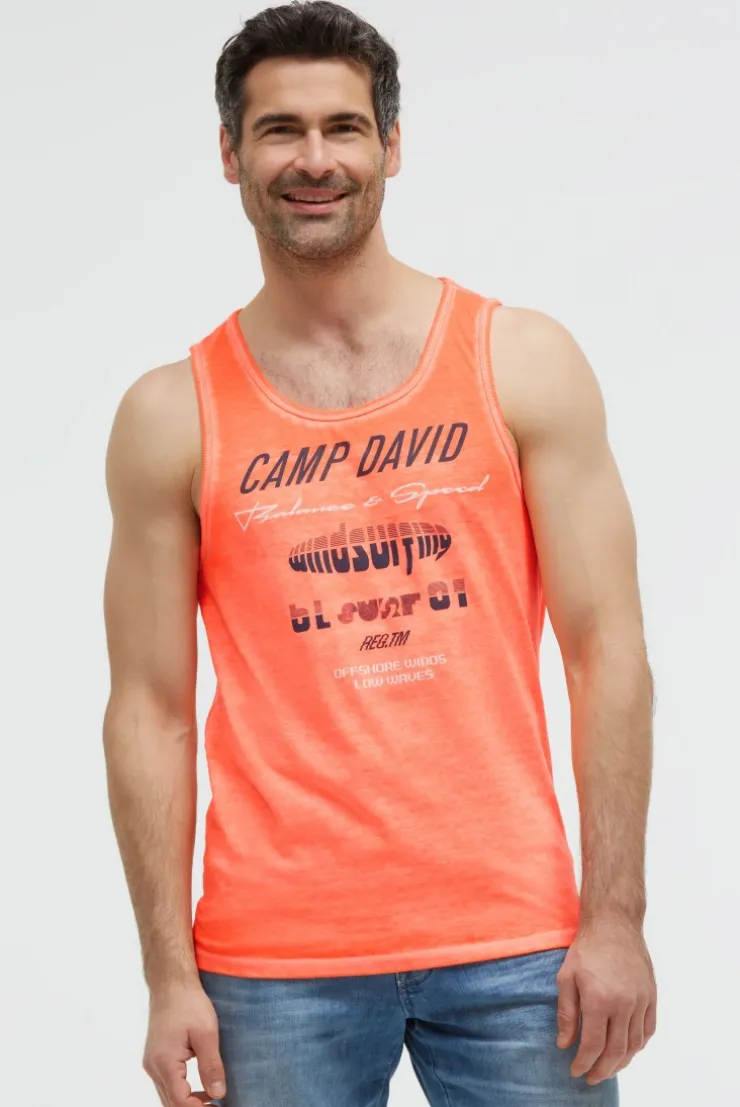 Tanktop mit Ausbrenner-Effekten und Prints neon flame