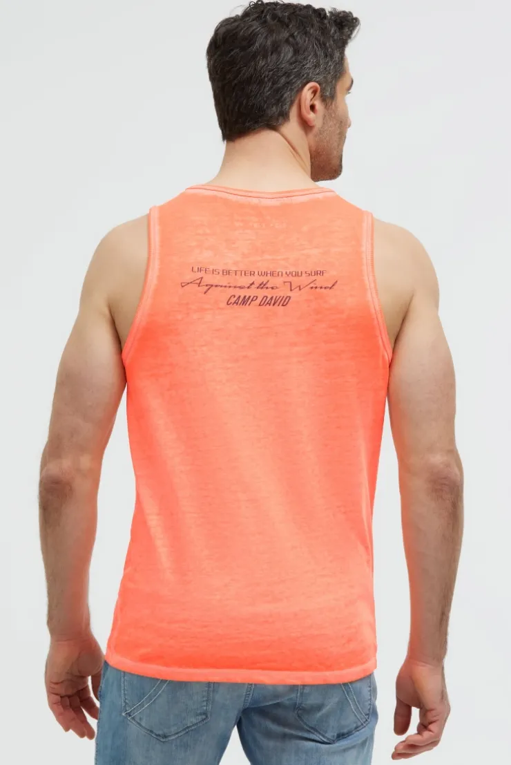 Tanktop mit Ausbrenner-Effekten und Prints neon flame