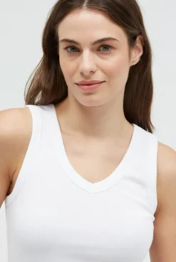 Tanktop mit V-Neck und Rückenprint opticwhite