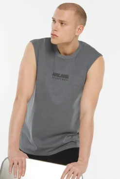 THE-O Muskelshirt printed asphalt