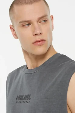 THE-O Muskelshirt printed asphalt
