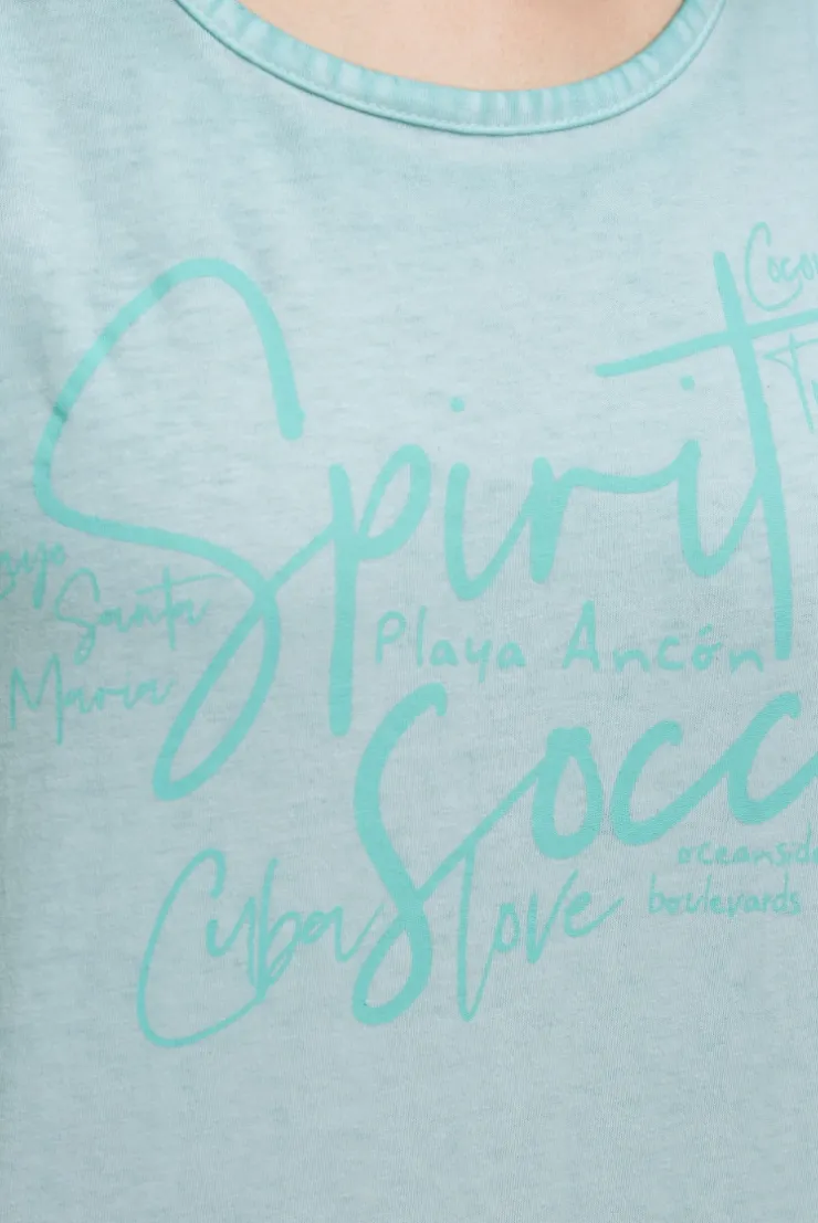Top Inside Oil Dyed mit Logo Print aqua splash