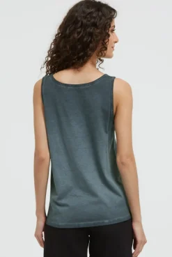 Top Inside Oil Dyed mit Logo Print green shadow