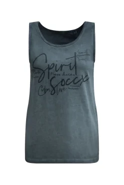 Top Inside Oil Dyed mit Logo Print green shadow