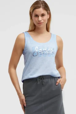 Top Oil Dyed mit Folienprint soft ocean