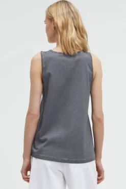 Top Oil Dyed mit V - Öffnung grey bay