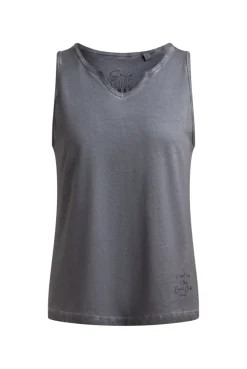 Top Oil Dyed mit V - Öffnung grey bay