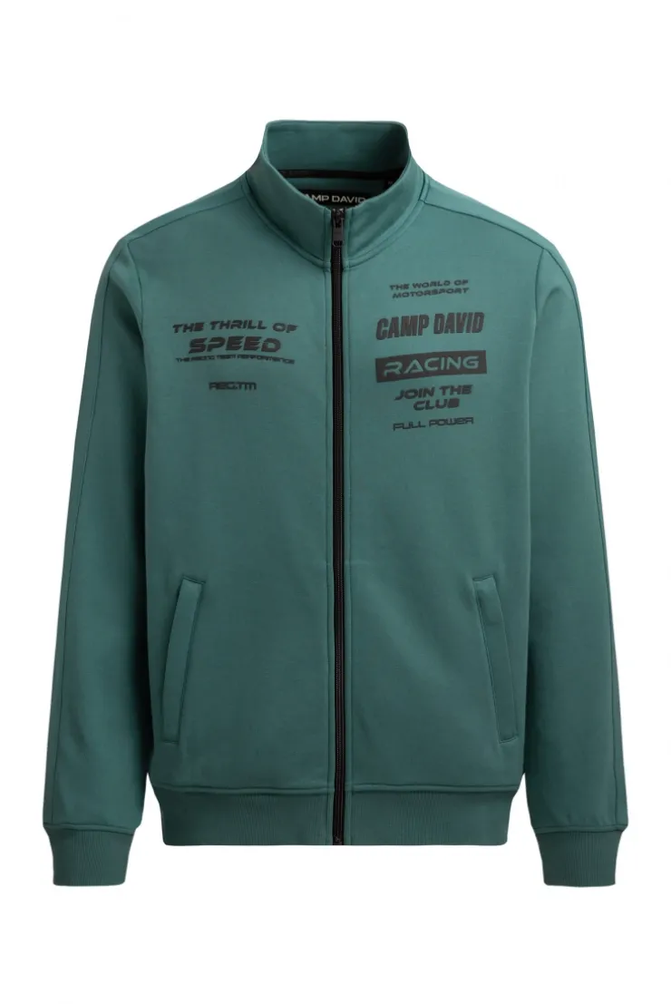 Trainingsjacke aus Interlock mit Rubber Prints petrol green