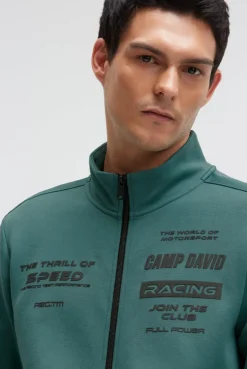 Trainingsjacke aus Interlock mit Rubber Prints petrol green