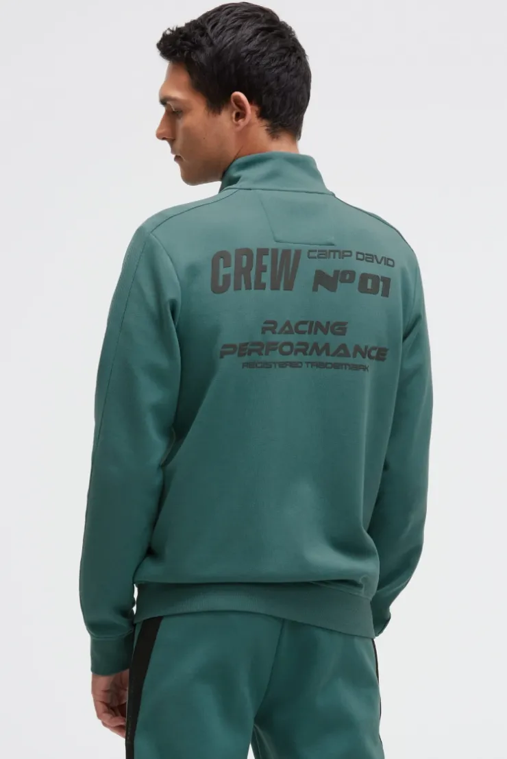 Trainingsjacke aus Interlock mit Rubber Prints petrol green