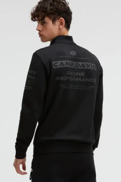 Troyer-Sweatshirt aus Interlock mit Rubber Artworks black