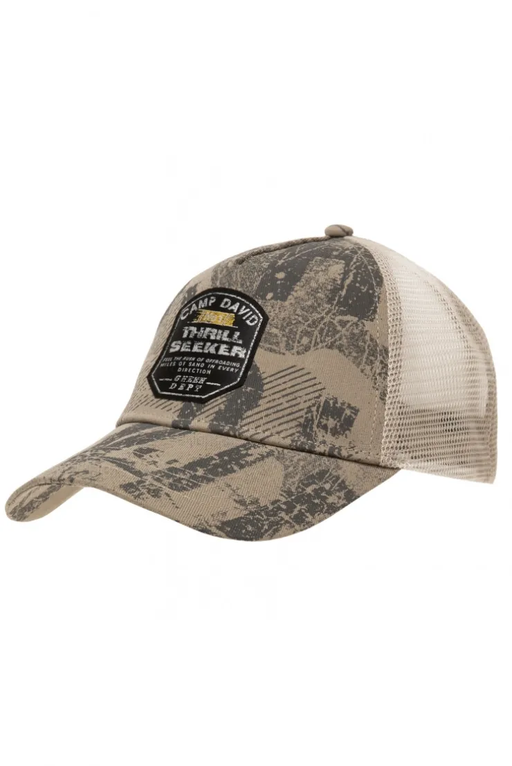 Trucker Cap mit All Over Print und Patch rock ridge