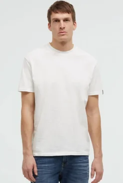 T-Shirt aus Slub-Pikee mit Back-Artwork ivory