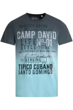 T-Shirt Dip Dye mit Vintage Print green shadow