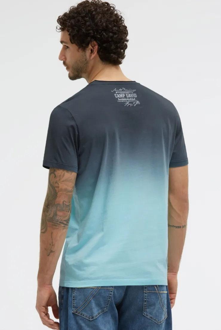 T-Shirt Dip Dye mit Vintage Print green shadow