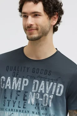 T-Shirt Dip Dye mit Vintage Print green shadow