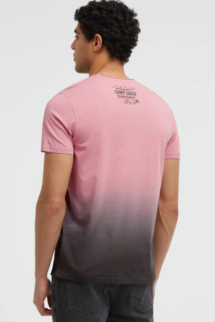 T-Shirt Dip Dye mit Vintage Print beachy red