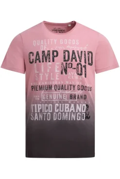 T-Shirt Dip Dye mit Vintage Print beachy red